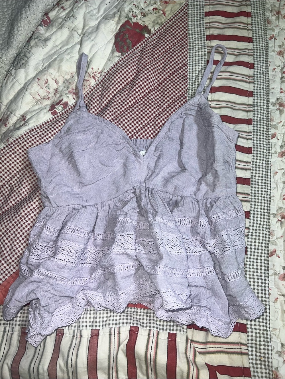 Hollister Lace-Trim Lavender Camisole Top